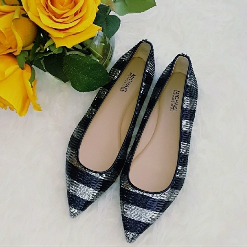 Michael Kors Arianna Sequin Flats Shoes Size 5.5